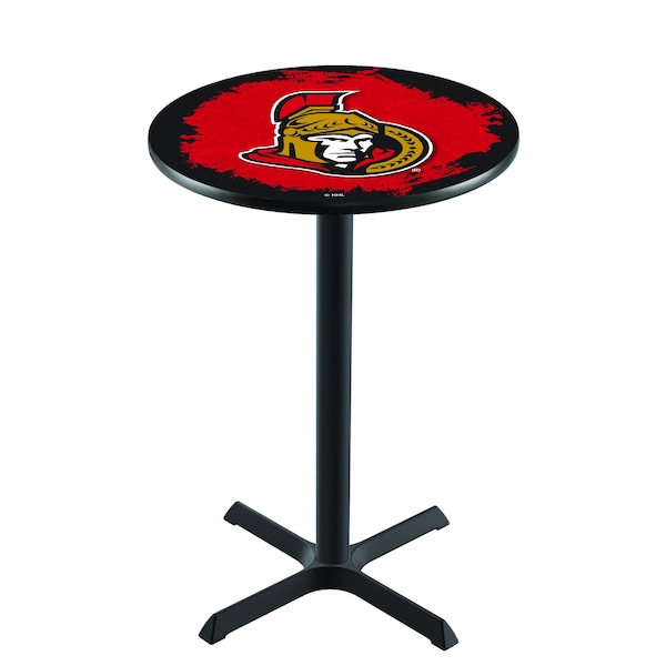 42" Blk Wrinkle Ottawa Senators Pub Table